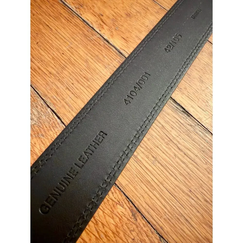 Black Genuine Leather Belt Mens sz 42